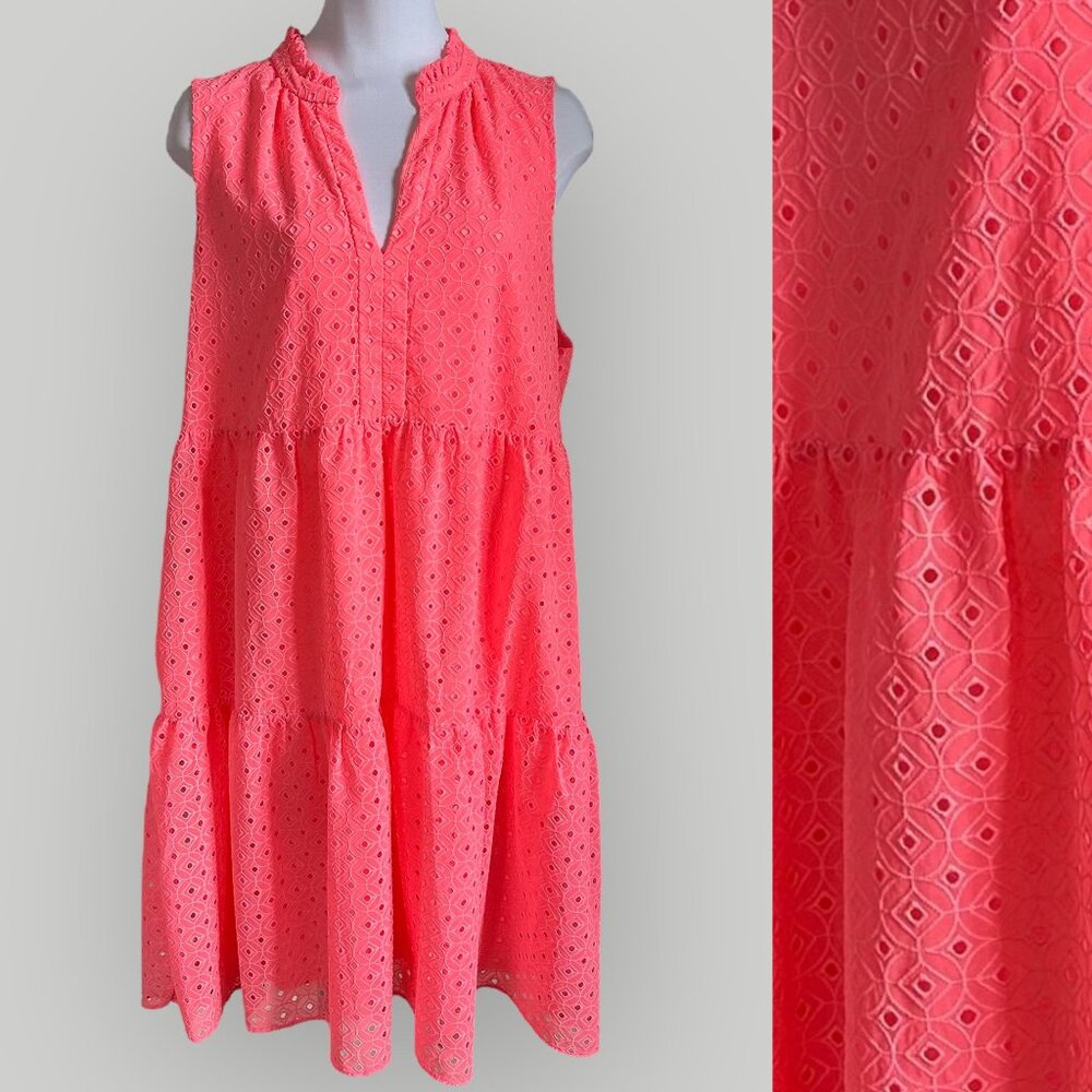 Lilly Pulitzer Women's NOVELLA DRESS Coral Mini Medallion Chiffon New w/Tags XL - Picture 2 of 8